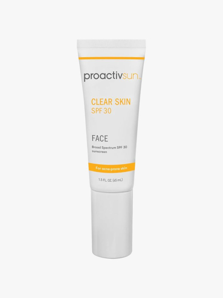 Proactiv Clear Skin SPF 30 in branded tube component on a light gray background